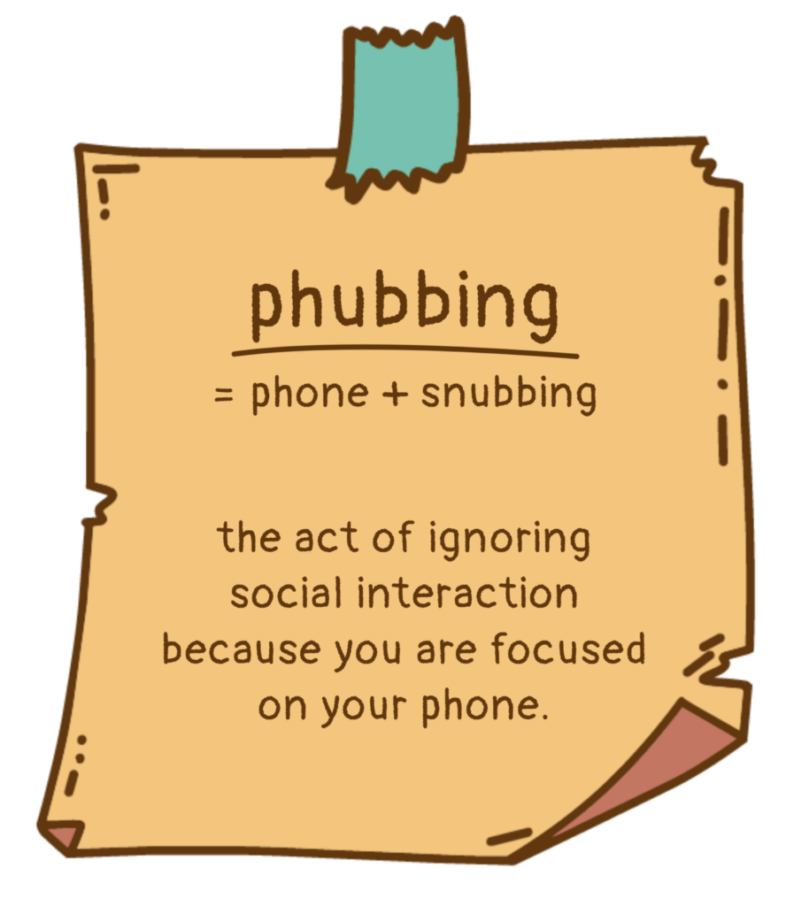 sticky note phubbing def